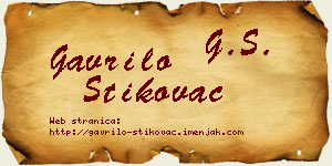 Gavrilo Štikovac vizit kartica